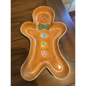 Home Interiors Christmas 12' Ceramic Gingerbread Man Cookie Serving Dish